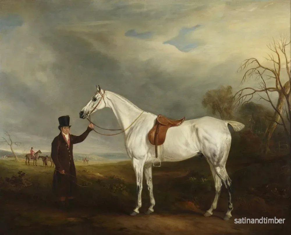 Reproduktion av målningen Le groom de Lord Howe avec un cheval gris - John Ferneley - Bild 2