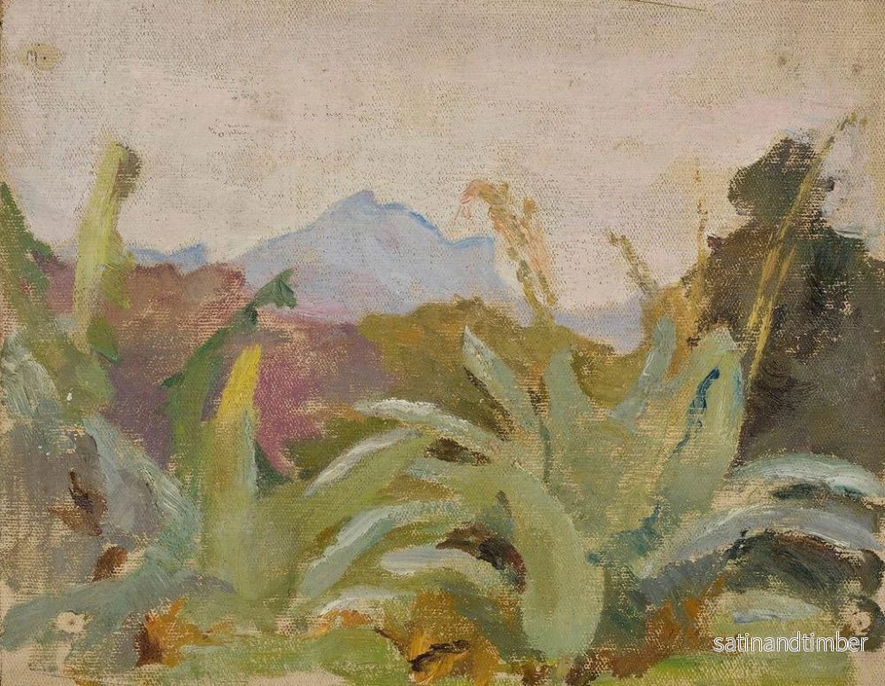 Reproduktion av målningen Landskap av Adam's Peak i Ceylan, hämtad från resan till Indien - Jan Cybis - Bild 2