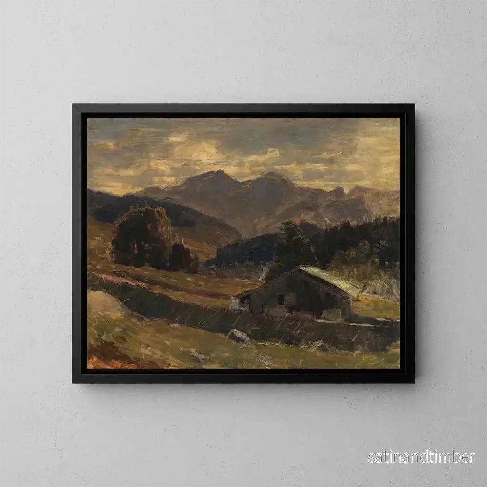 Reproduktion av målningen Vue sur le Hochkalter au Hintersee - Carl Schuch