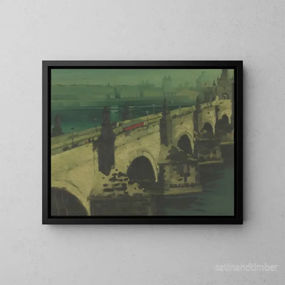 Reproduktion av målningen Pont Charles i Prag - René Leclercq