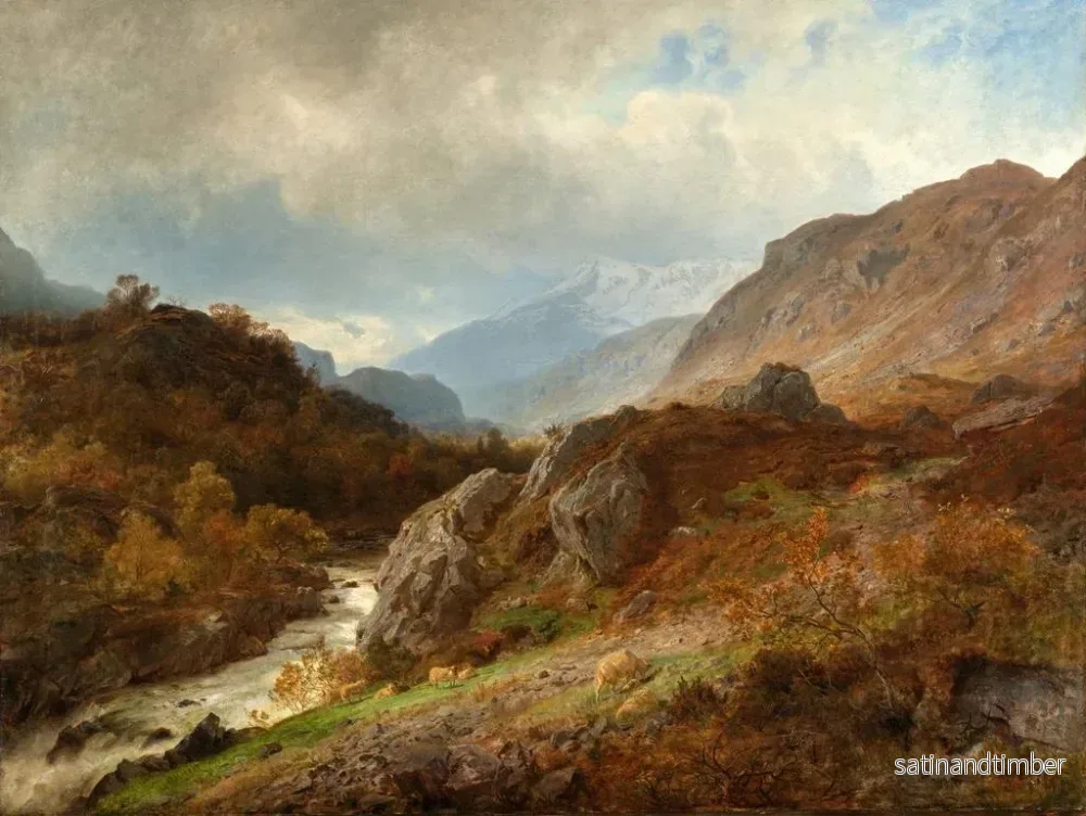 Reproduktion av målningen Landskapsbild av berg - Hans Gude - Bild 2