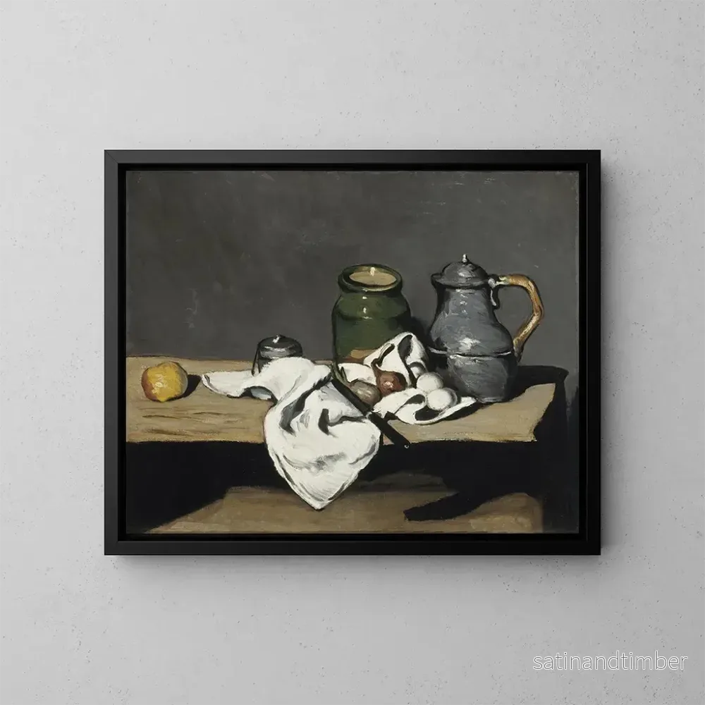 Reproduktion av målningen av stilleben med en vattenkokare - Paul Cézanne