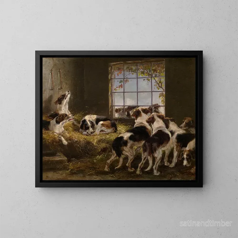 Reproduktion av målningen En flock av hundar - Vincent de Witte