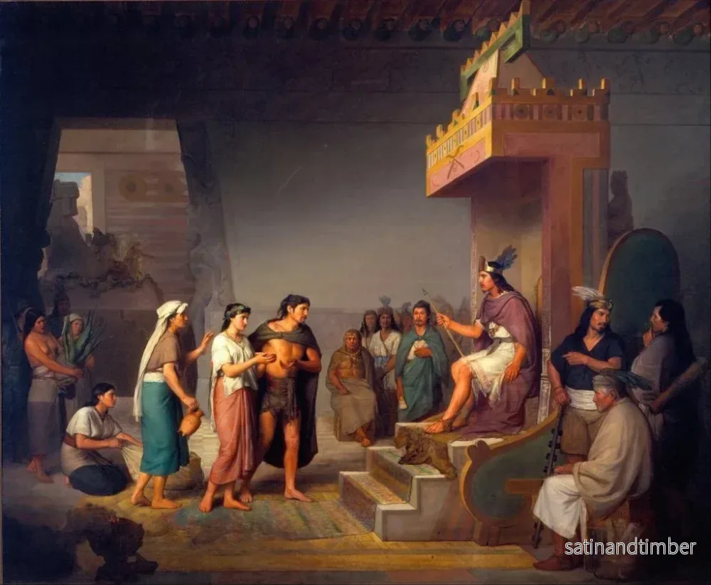 Reproduktion av målningen La découverte du pulque - José María Obregón - Bild 2