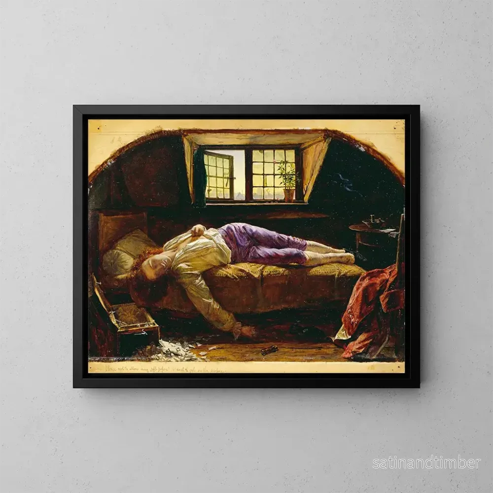 Reproduktion av målningen La Mort de Chatterton - Henry Wallis