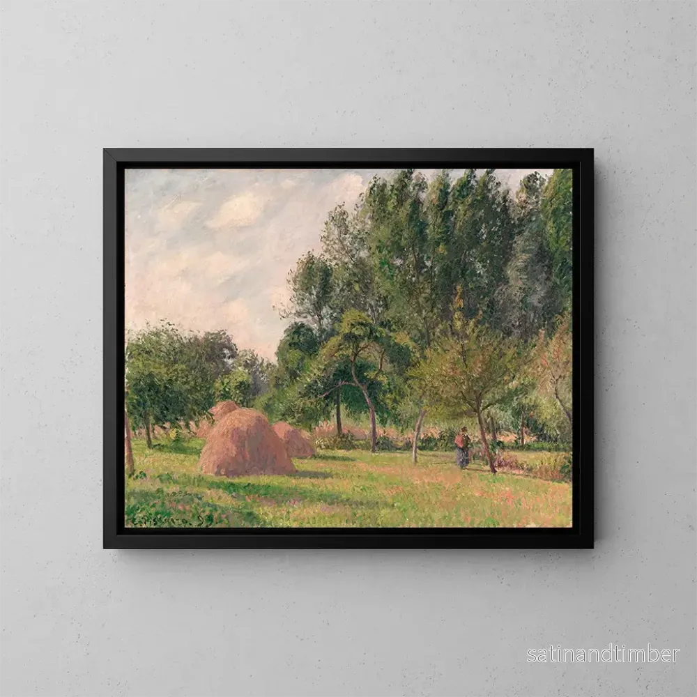 Reproduktion av målningen Meules au lever du soleil - Camille Pissarro