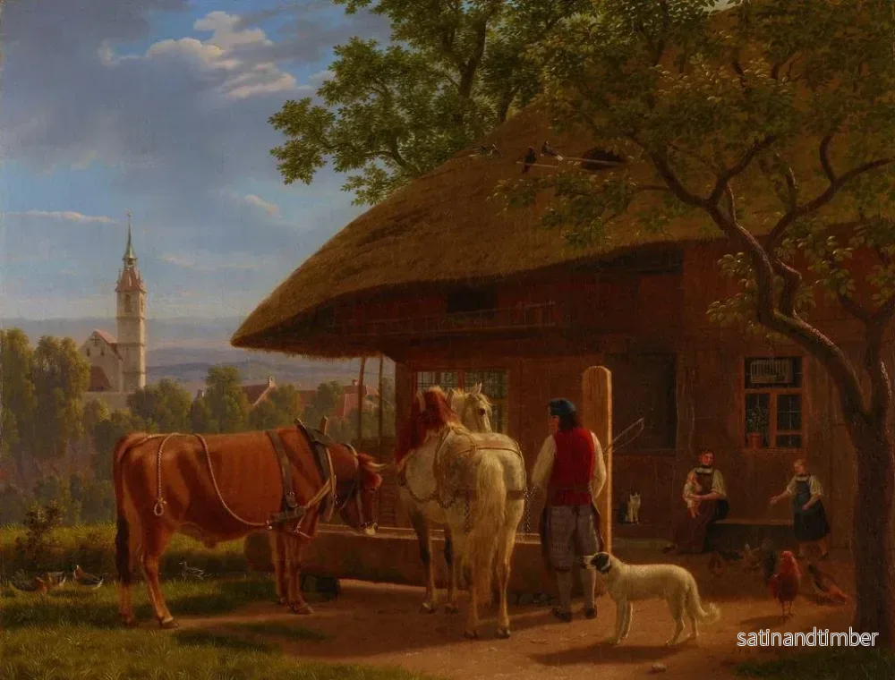 Reproduktion av målningen Ferme à Kirchberg - Johann Jakob Biedermann - Bild 2