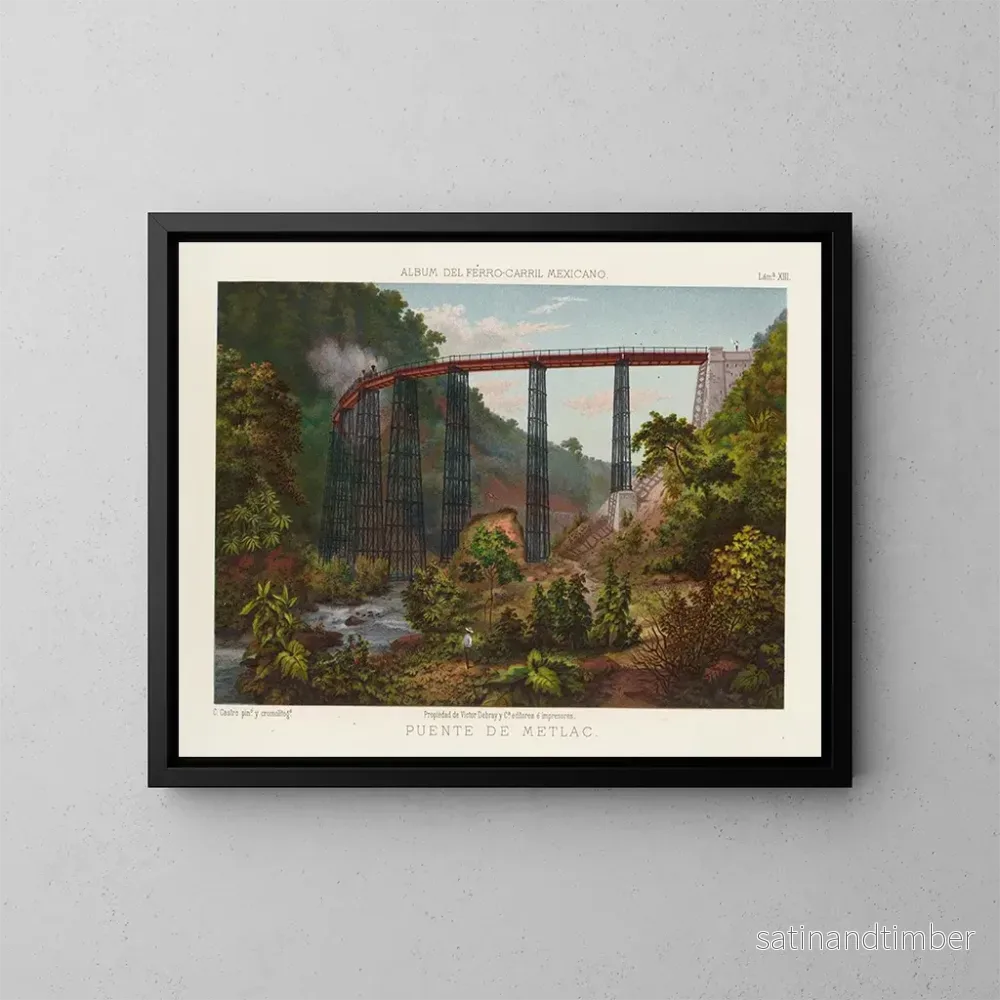 Reproduktion av målningen Pont de Metlac, planche 13 - Casimiro Castro
