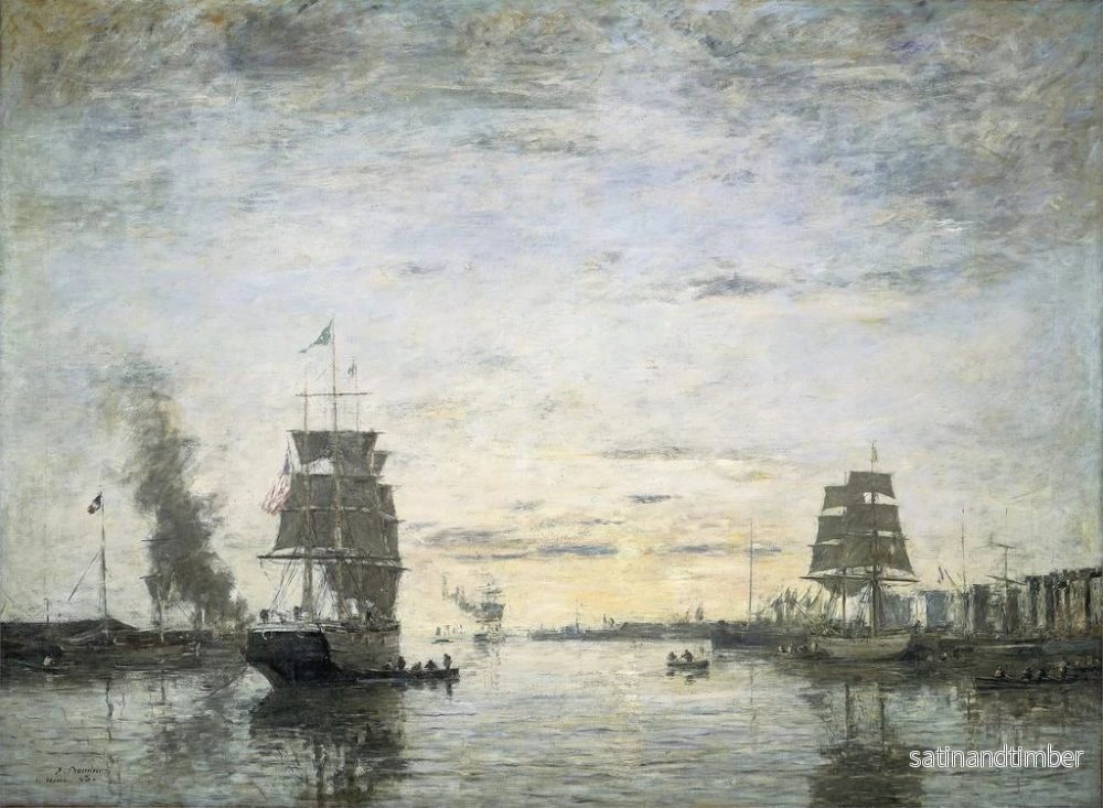 Reproduktion av målningen Entrée du port, Le Havre - Eugène Boudin - Bild 2