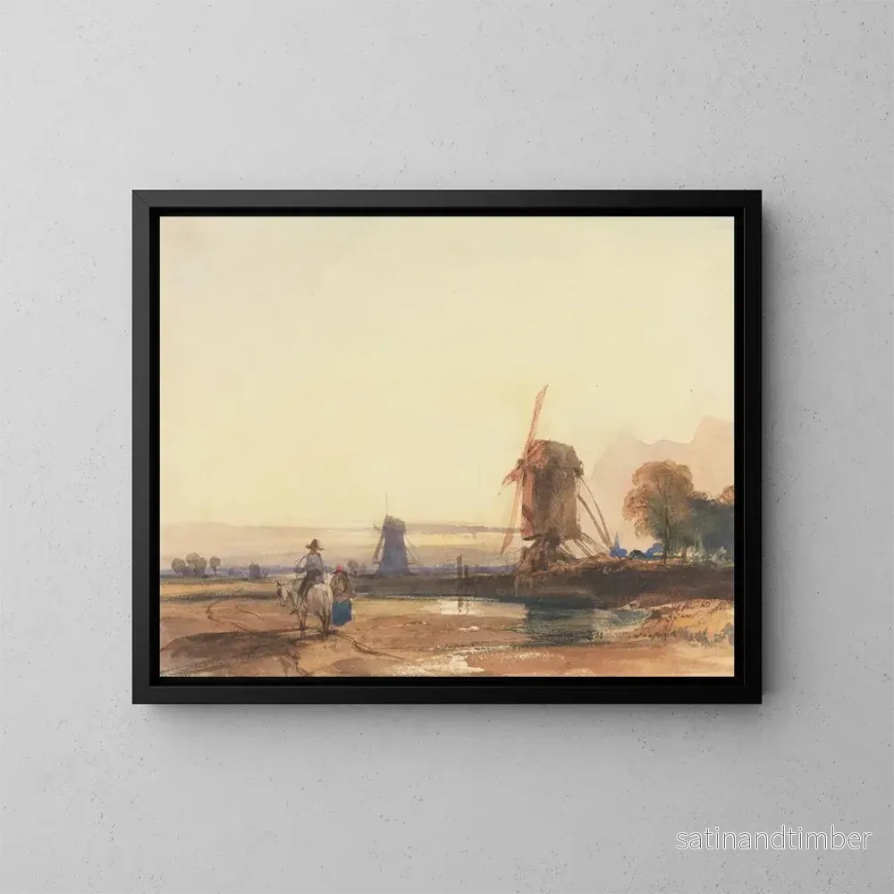 Reproduktion av målningen Landskap med väderkvarnar - Thomas Shotter Boys