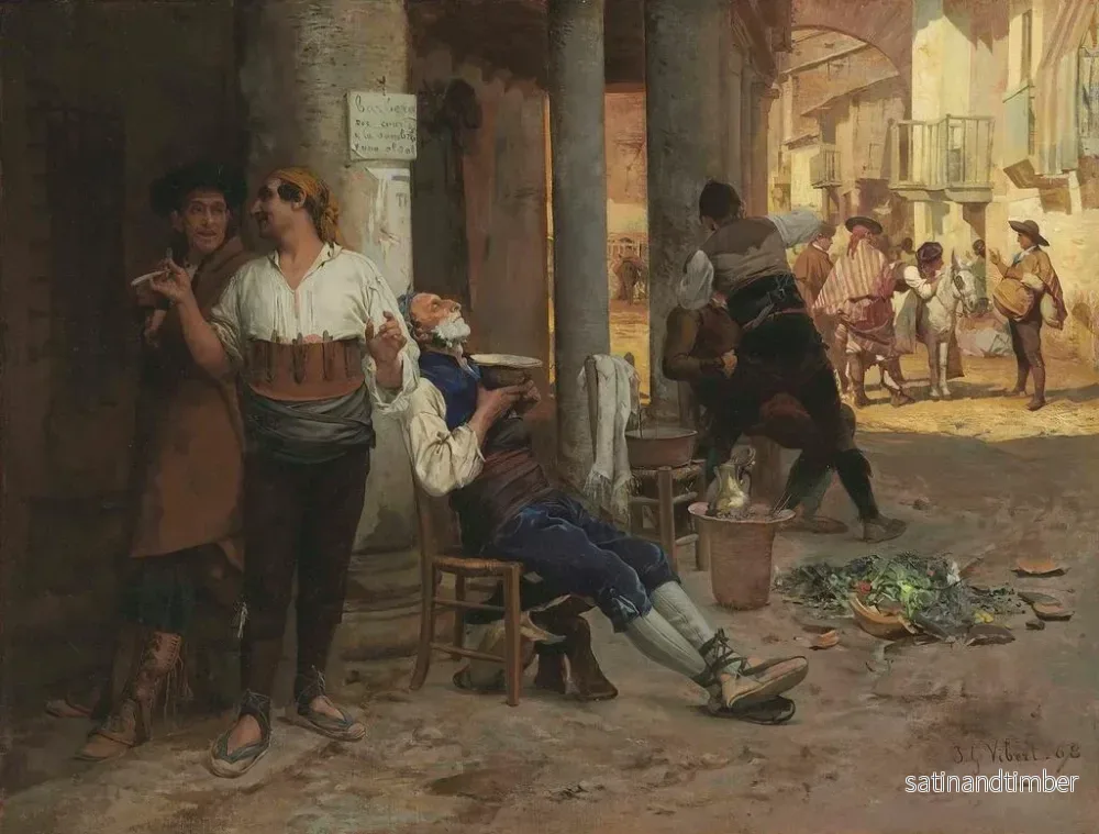 Reproduktion av målningen Barbier ambulant i Spanien - Jehan Georges Vibert - Bild 2