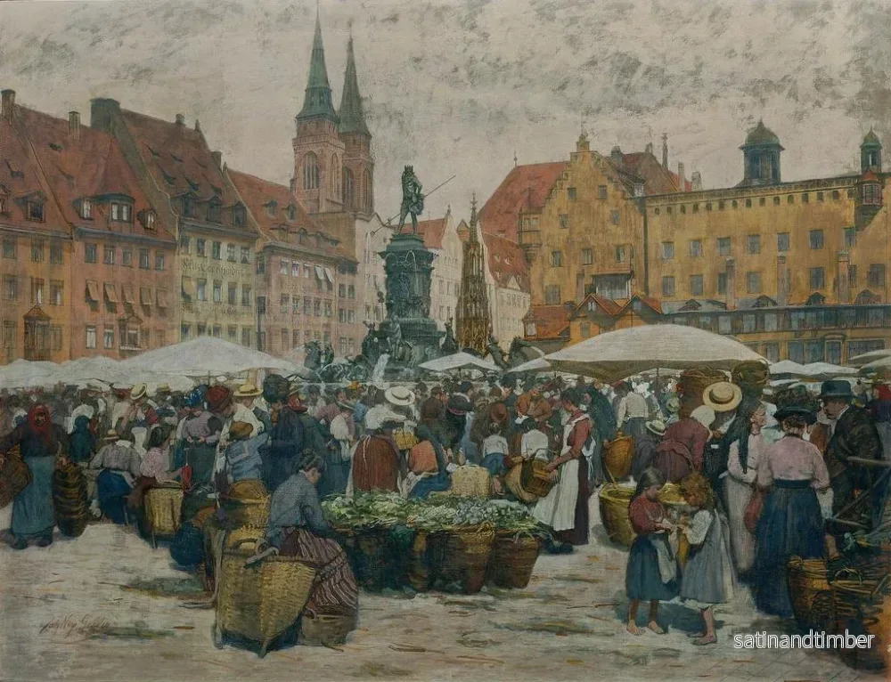 Reproduktion av målningen Marknad i Nürnberg - Johann Nepomuk Geiger - Bild 2