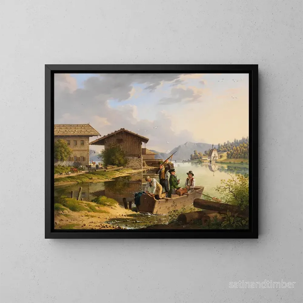 Reproduktion av målningen Vy över Walchensee - Carl Friedrich Heinzmann