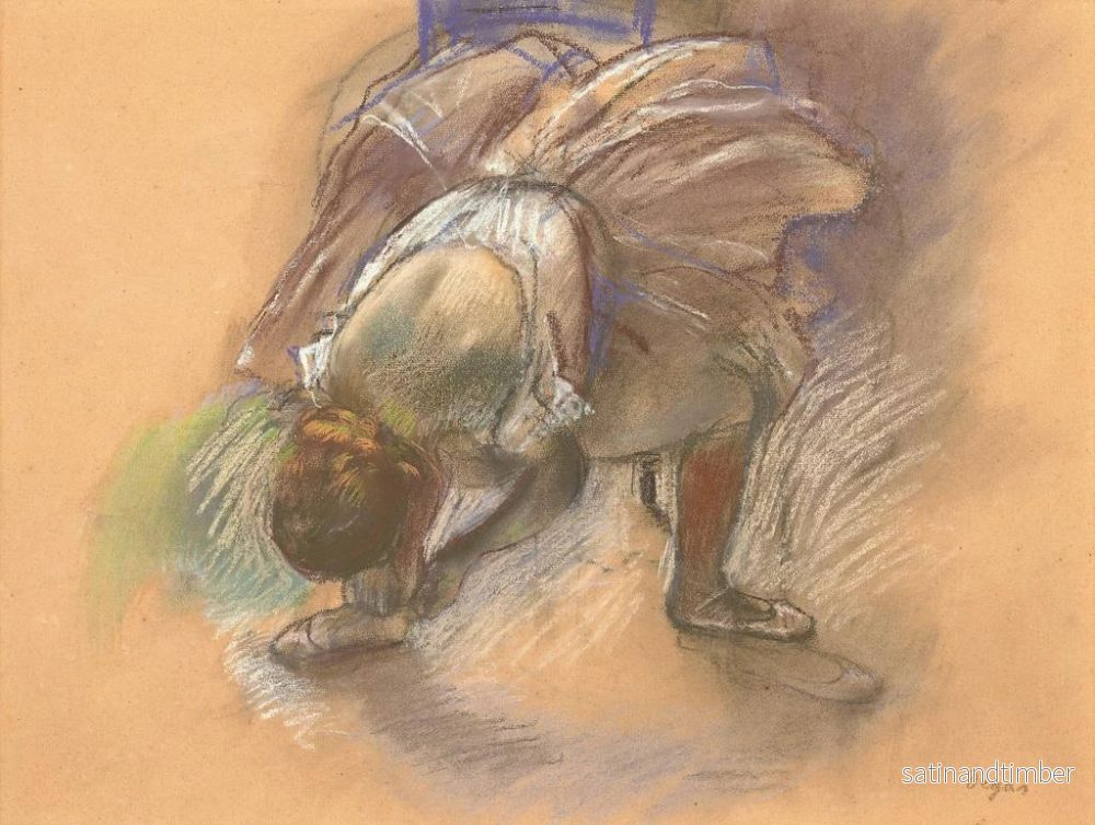 Reproduktion av målningen Danserska som justerar sin sko - Edgar Degas - Bild 2