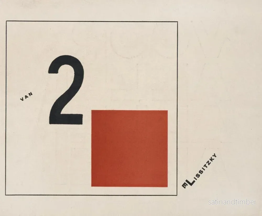Reproduktion av målningen Att bli suprematist av två färger i sex konstruktioner Pl 2 - El Lissitzky - Bild 2