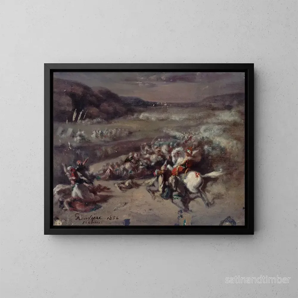 Reproduktion av målningen Scène de bataille - Philibert Rouvière
