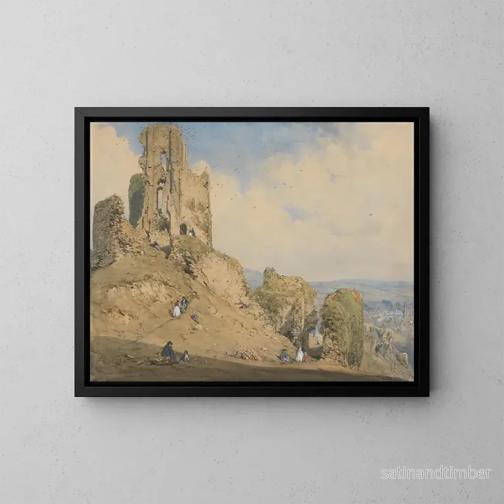Reproduktion av målningen Château de Corfe, Dorset – Joseph Nash Reproduktion av målningen Château de Corfe, Dorset – Joseph Nash