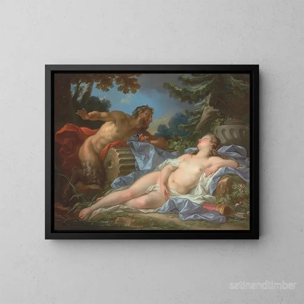 Reproduktion av målningen Jupiter och Antiope - Jean-Simon Berthélemy