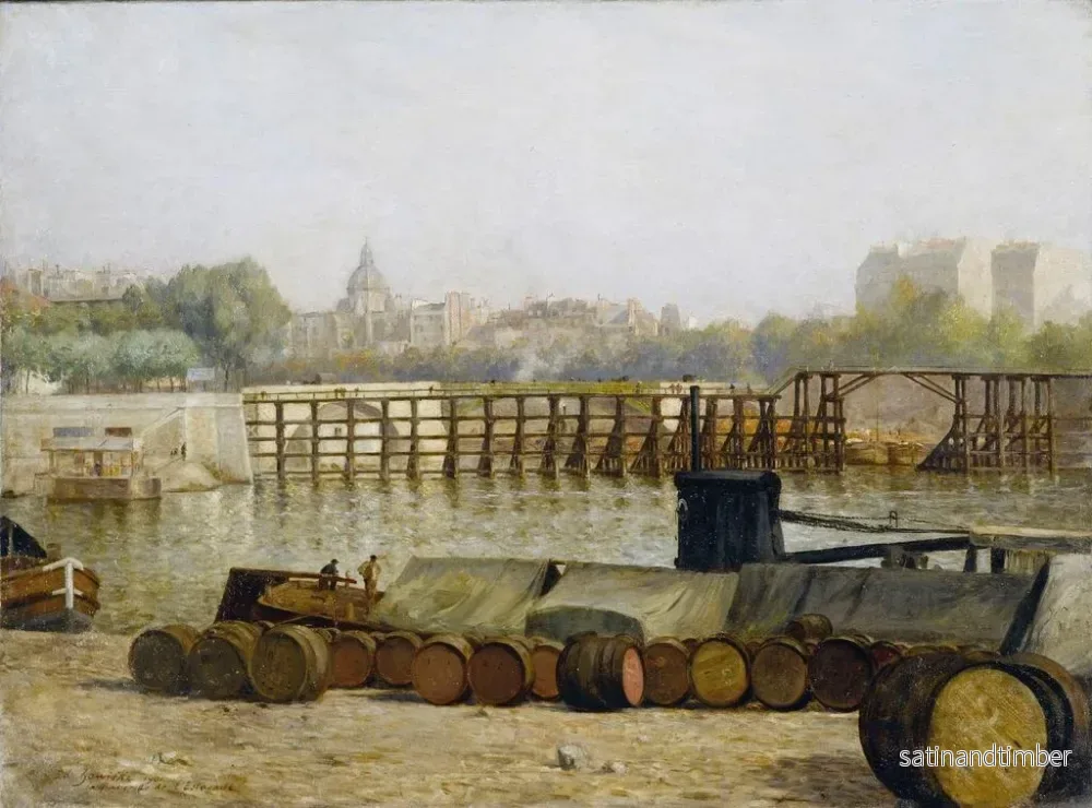 Reproduktion av målningen av utsikten över kajen på ön Saint-Louis, morgonens ljus - Édouard Zawiski - Bild 2