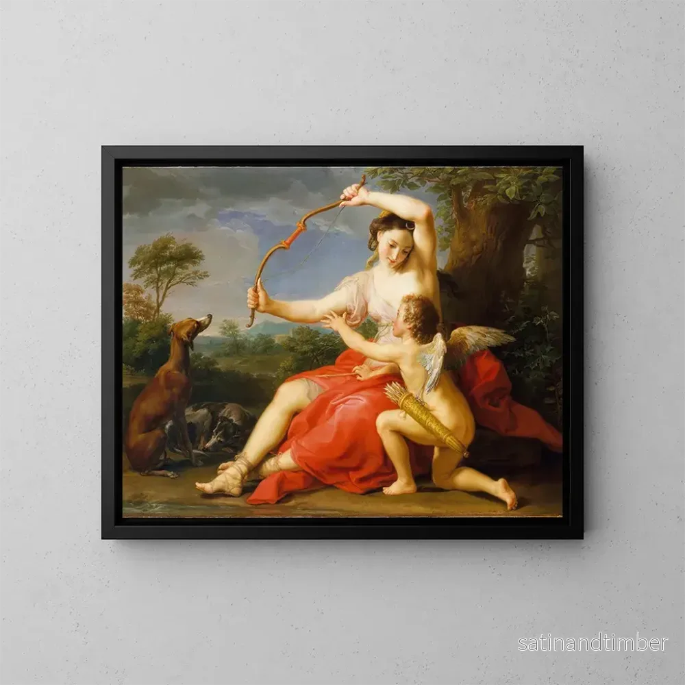 Reproduktion av målningen Diane och Cupidon - Pompeo Batoni