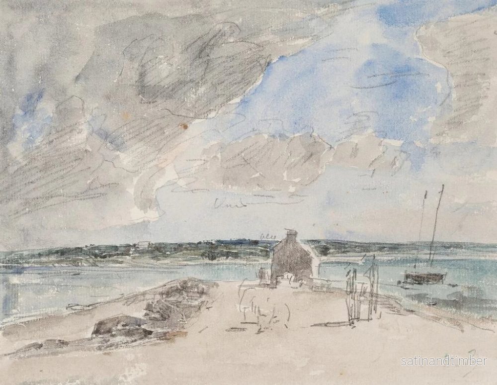Reproduktion av målningen Plougastel, passage till mynningen av Landerneau-floden - Eugène Boudin - Bild 2