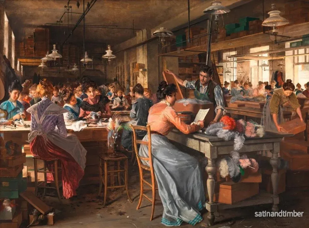 Reproduktion av målningen av smyckesfabrik i fjädrar - Johann Hamza - Bild 2