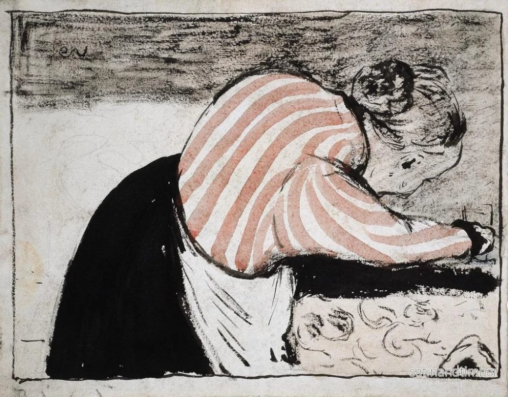 Reproduktion av målningen av äldre kvinna som dukar bordet - Édouard Vuillard - Bild 2