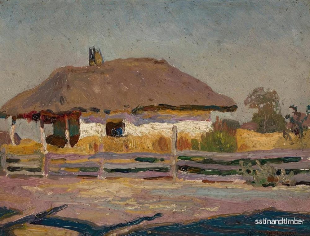 Reproduktion av målningen av bondgårdsstuga - Jan Stanisławski - Bild 2