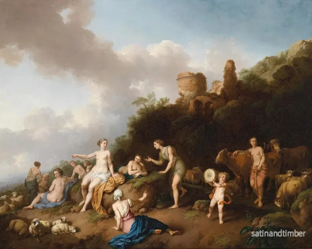 Reproduktion av målningen Landskapslandskap med Diane och hennes nymfer - Christian Wilhelm Ernst Dietrich - Bild 2
