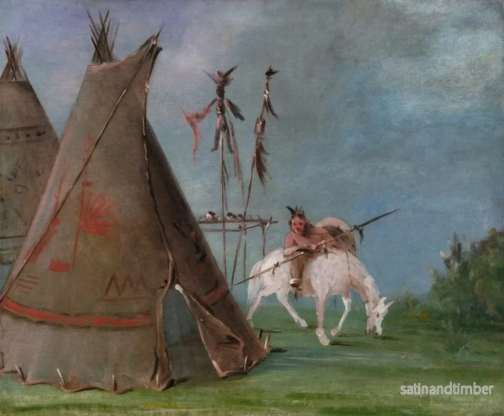 Reproduktion av målningen Lodge comanche av buffelskinn - George Catlin - Bild 2