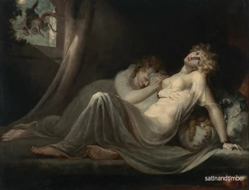 Reproduktion av målningen L-incube som lämnar två unga kvinnor - Henry Fuseli - Bild 2