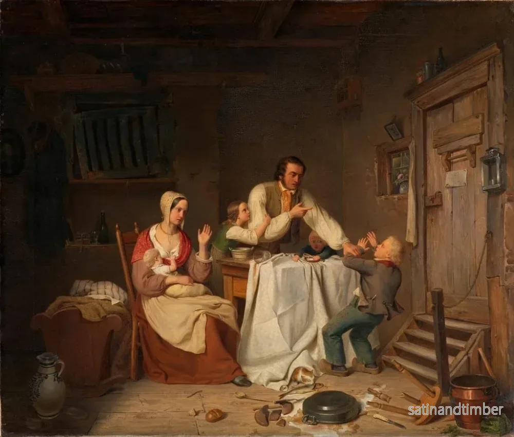 Reproduktion av målningen avbryten måltid - Heinrich von Rustige - Bild 2