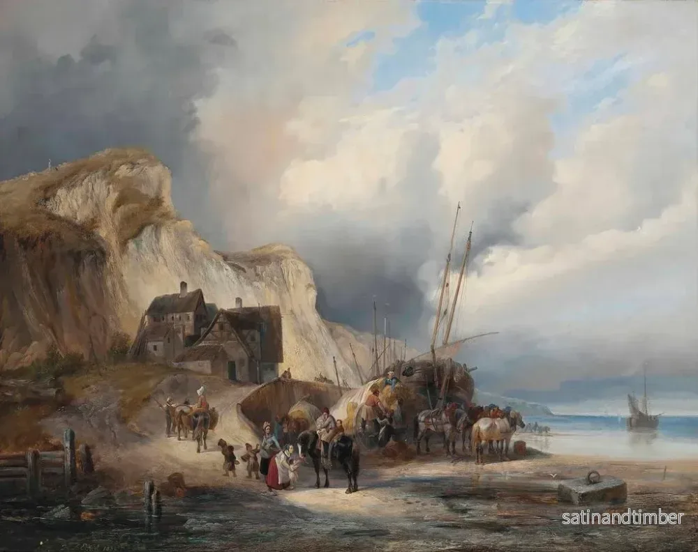 Reproduktion av målningen av höslädessläpp på den normandiska kusten - Heinrich Ambros Eckert - Bild 2