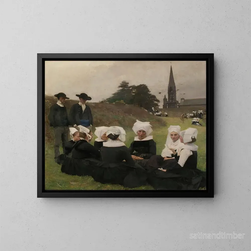 Reproduktion av målningen av kvinnor från Bretagne vid en pardonsceremoni – Pascal-Adolphe-Jean Dagnan-Bouveret Reproduktion av målningen av kvinnor från Bretagne vid en pardonsceremoni – Pascal-Adolphe-Jean Dagnan-Bouveret