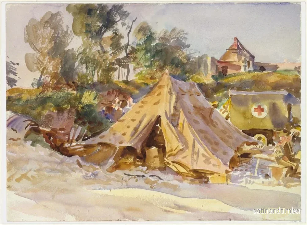 Reproduktion av målningen Camp med ambulans - John Singer Sargent - Bild 2