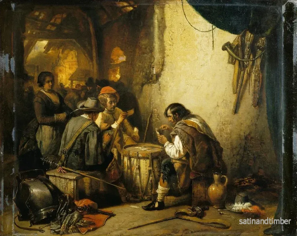Reproduktion av målningen Soldater som spelar kort - Jan August Hendrik Leys - Bild 2
