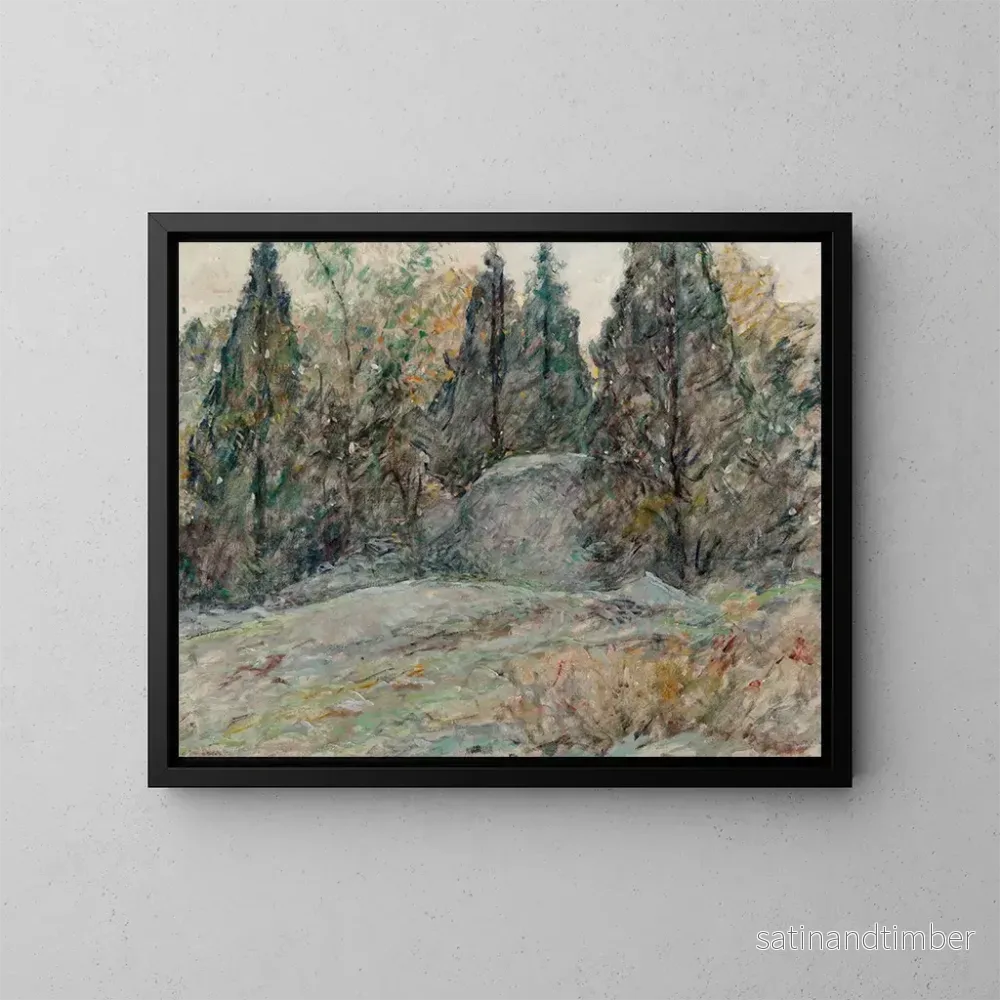 Reproduktion av målningen Cèdres rouges et rochers - Robert Reid
