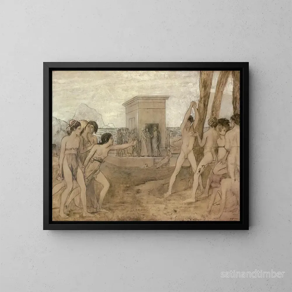 Reproduktion av målningen unga sparta flickor utmanar pojkar – Edgar Degas Reproduktion av målningen unga sparta flickor utmanar pojkar – Edgar Degas