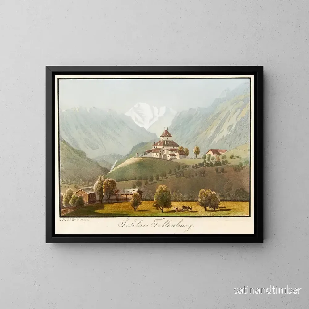 Reproduktion av målningen Château de Tellenburg - Jakob Samuel Weibel
