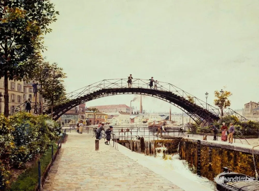 Reproduktion av målningen av Le Canal Saint-Martin - Marie-François Firmin-Girard - Bild 2