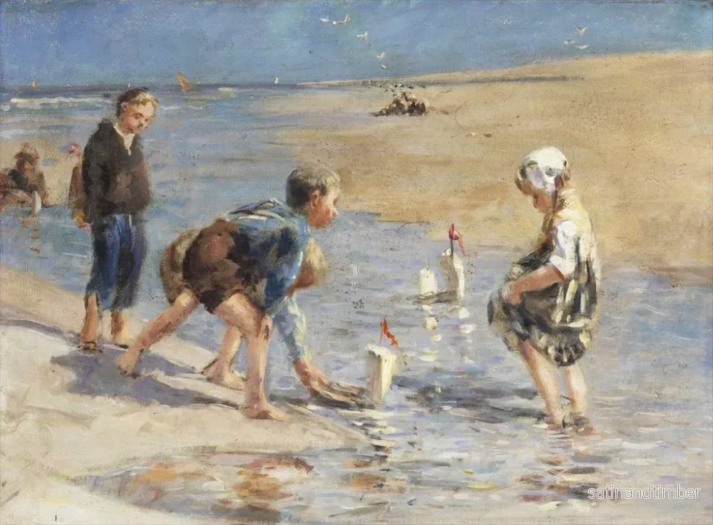 Reproduktion av målningen Barn som leker på stranden - Bernard Blommers - Bild 2