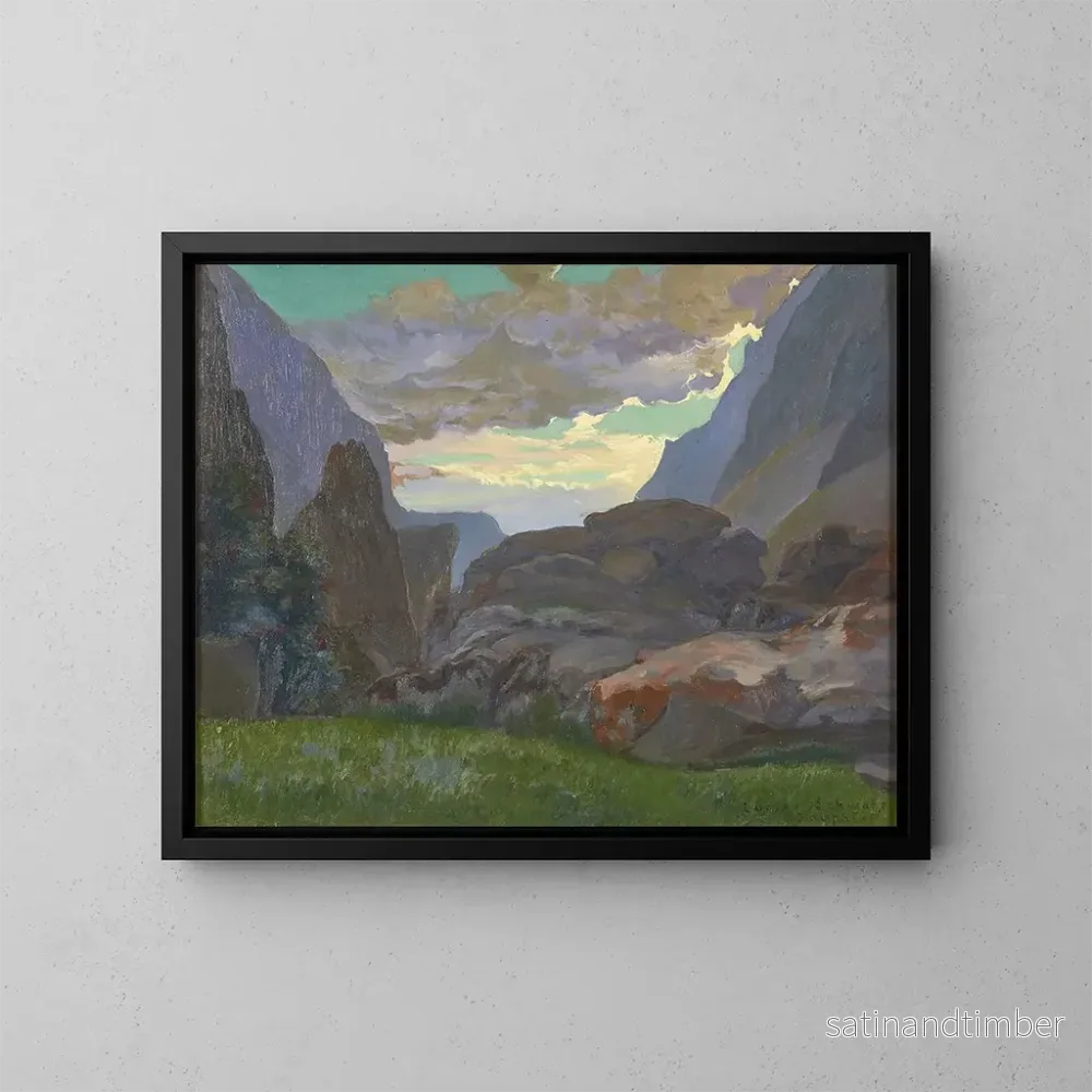 Reproduktion av målningen Landskap av Dauphiné – Carlos Schwabe Reproduktion av målningen Landskap av Dauphiné – Carlos Schwabe