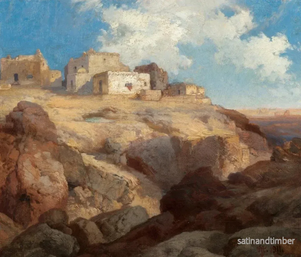 Reproduktion av målningen En liten Acoma, New Mexico - Thomas Moran - Bild 2