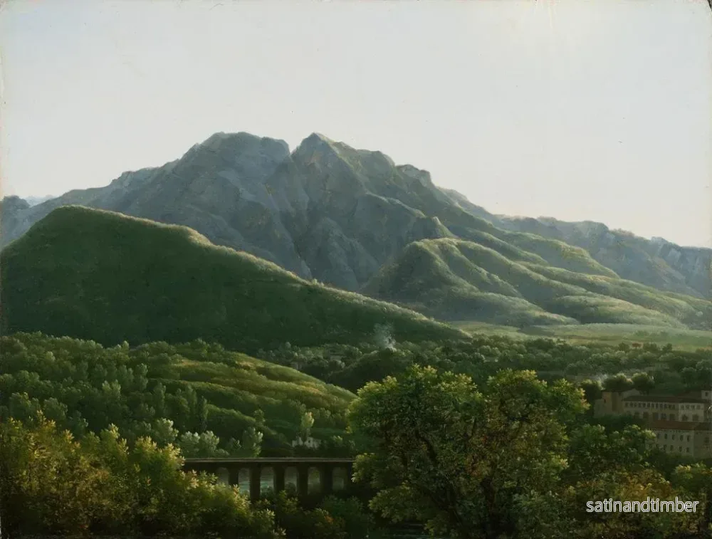 Reproduktion av målningen Vue du pont et de la ville de Cava, royaume de Naples - Jean-Joseph-Xavier Bidauld - Bild 2