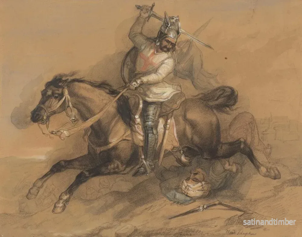 Reproduktion av målningen Croisé som slår en turkisk soldat - Theodoor Schaepkens - Bild 2