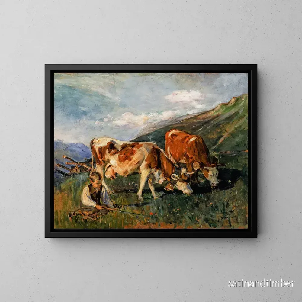 Reproduktion av målningen I det övre beteslandet i Schweiz - Elizabeth Nourse