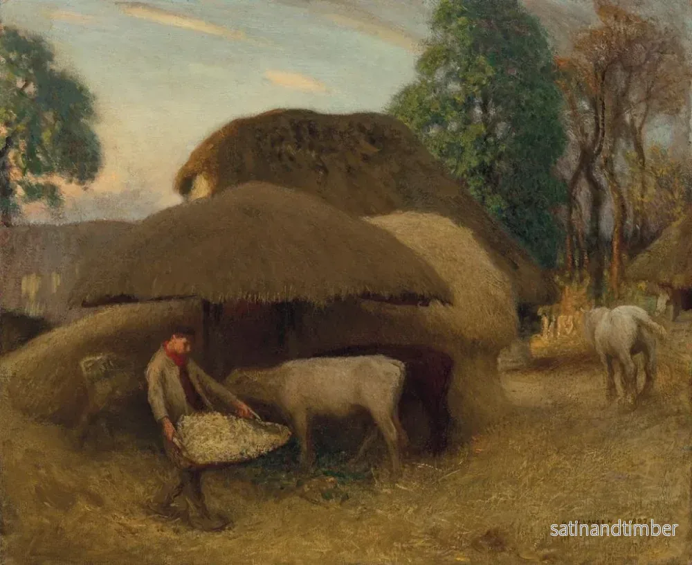 Reproduktion av målningen Le Soir à la Ferme - Sir George Clausen - Bild 2
