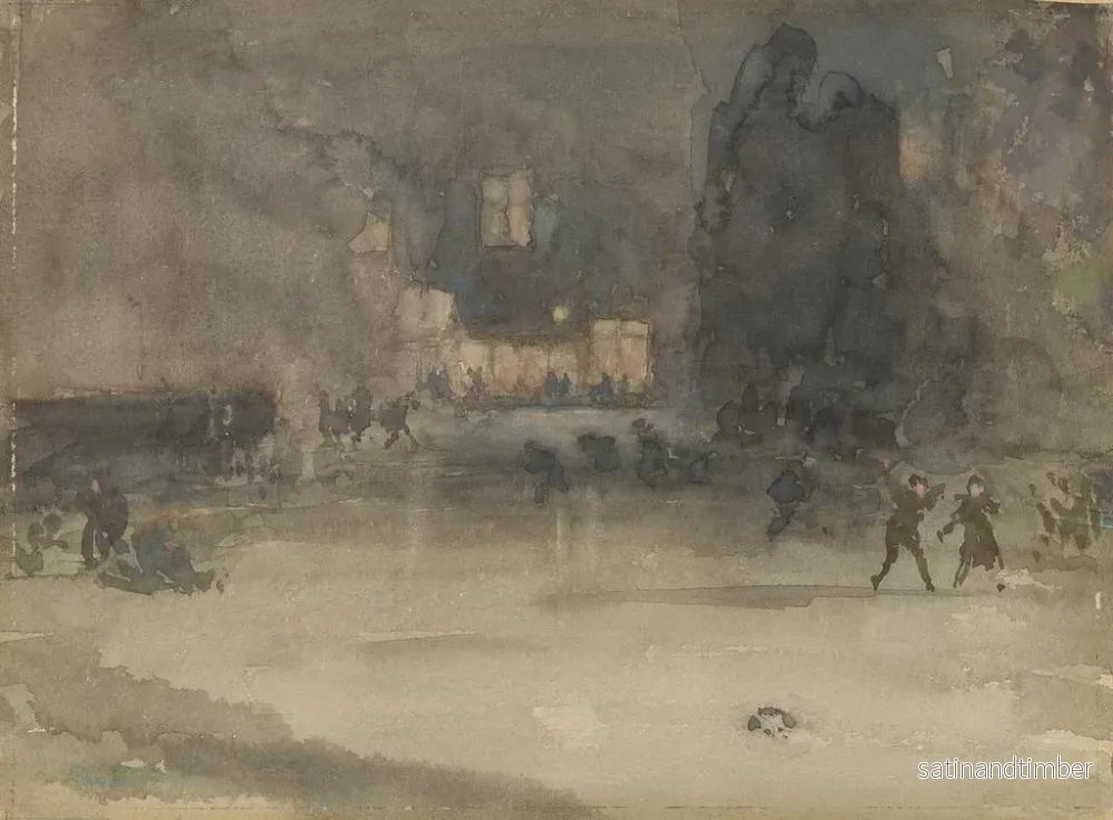 Reproduktion av målningen Nocturne i Amsterdam på vintern - James Abbott McNeill Whistler - Bild 2