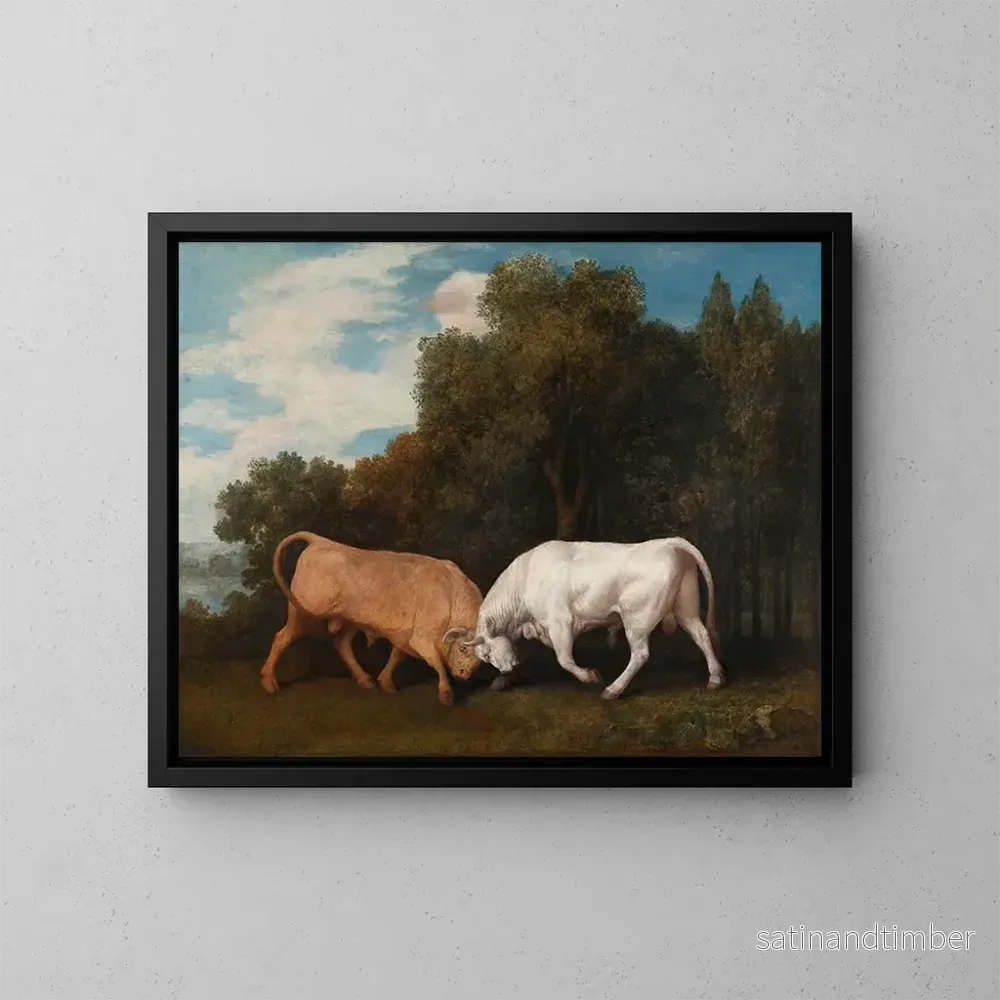 Reproduktion av målningen Combat de taureaux - George Stubbs