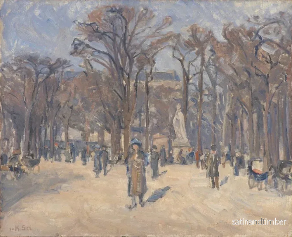 Reproduktion av målningen Vårdag i Luxembourgträdgården i Paris - Karl Schou - Bild 2